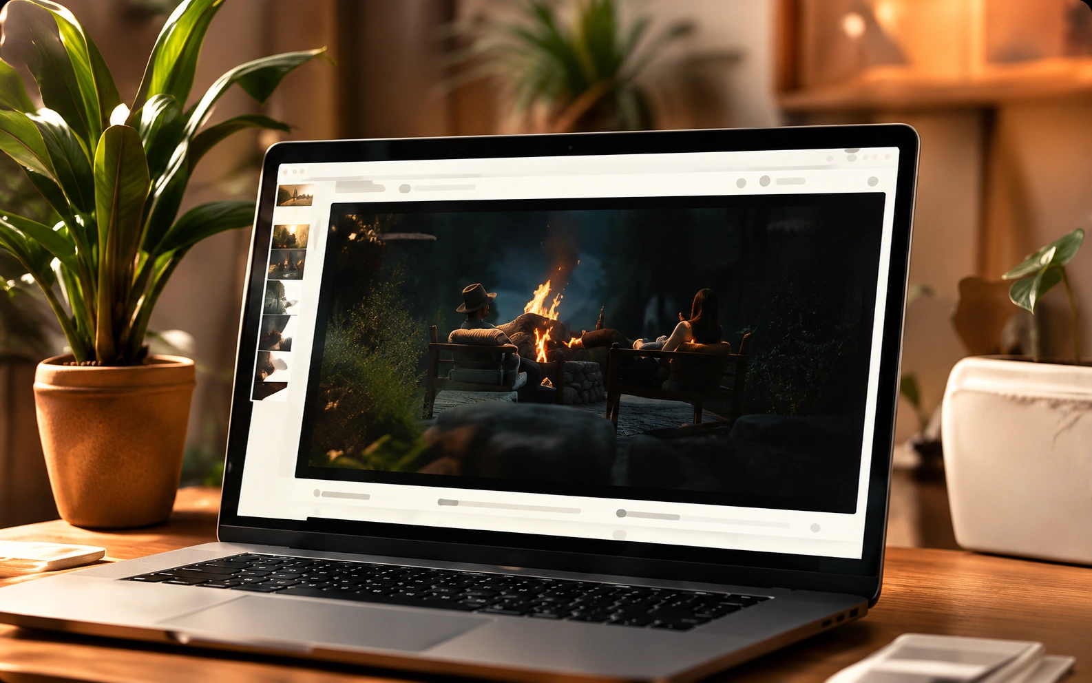 A brand website displayed on a laptop
